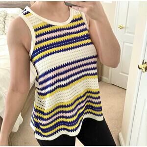1. State Far Out Multicolor Crochet Sleeveless Top Small